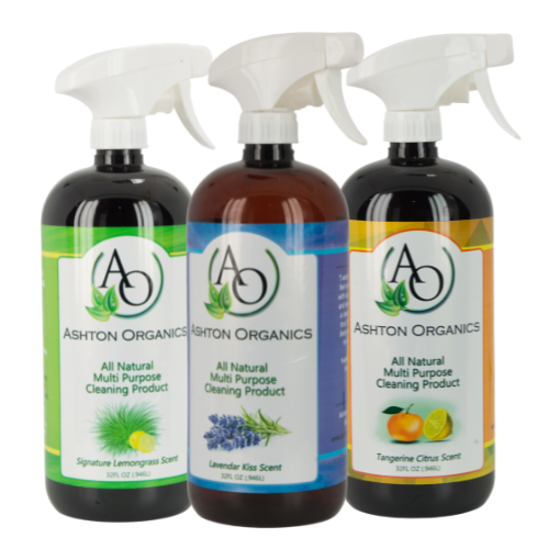 organic cleaning products, value pack, lavender kiss, tangerine citrus, and lemongrass scent, 32oz.