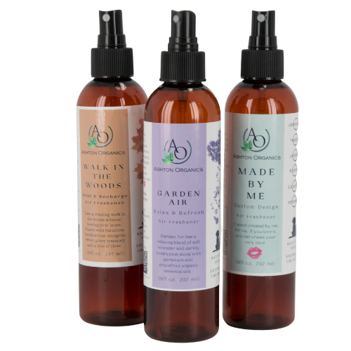 organic air fresheners made with organic essential oils, 8oz. all 3 scents available