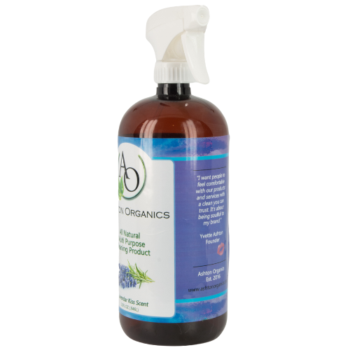 Lavender Kiss organic cleaning product with essential oils, 32oz. side view